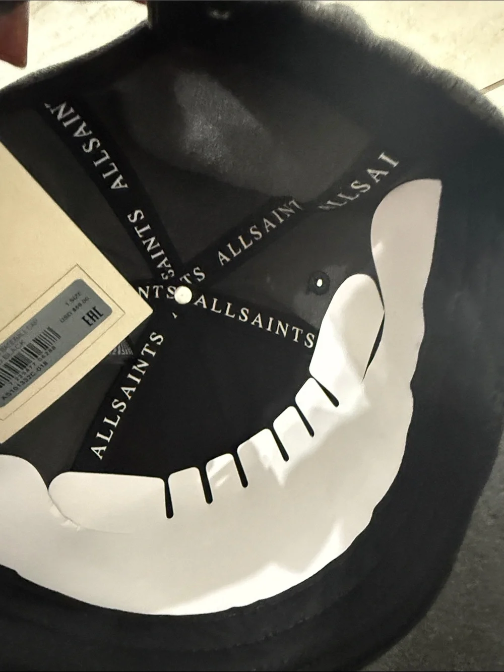 AllSaints washed black embroidery   Logo Cap ..nwt ..o/s